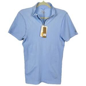 Goode Rider Seamless Compression Shirt Women Large Lt Blue Equestrian Horse NEW